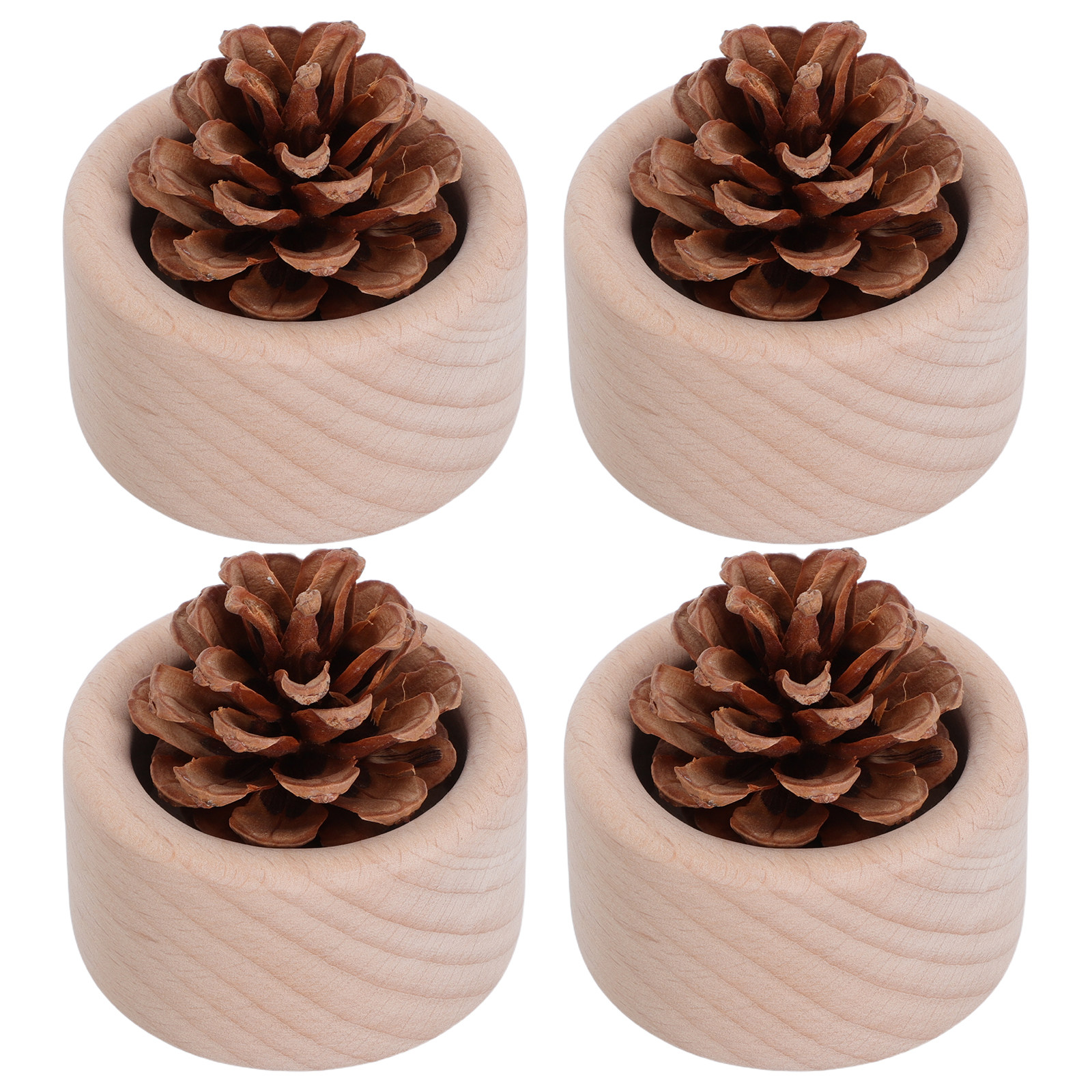 Home And You Fragrance Diffuser - 4Pcs Wood Grain Mini Essential Oil