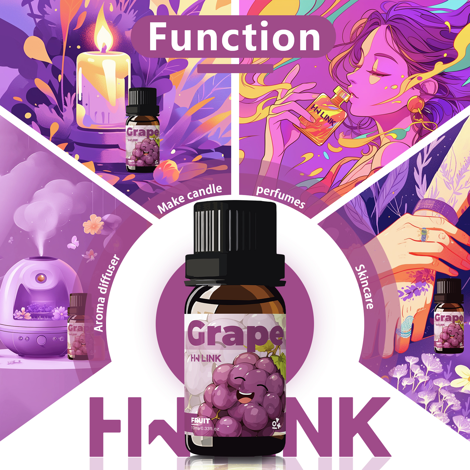 Grape Essential Oil 10ml Perfu - Home And You Fragrance Diffuser ulasan dan harga