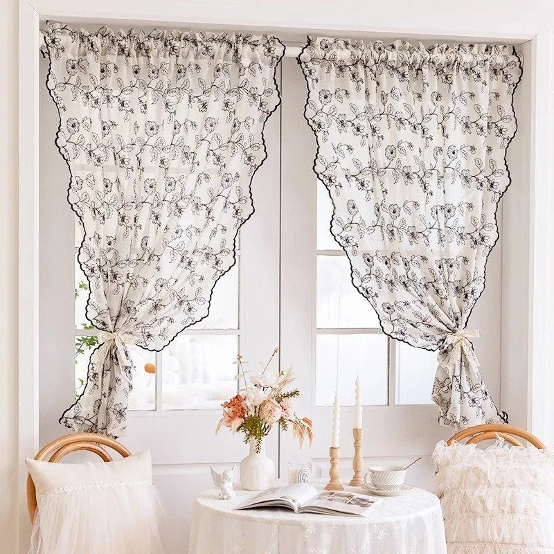 French Retro Lace Gauze Curtai - Home Fragrance French ulasan dan harga